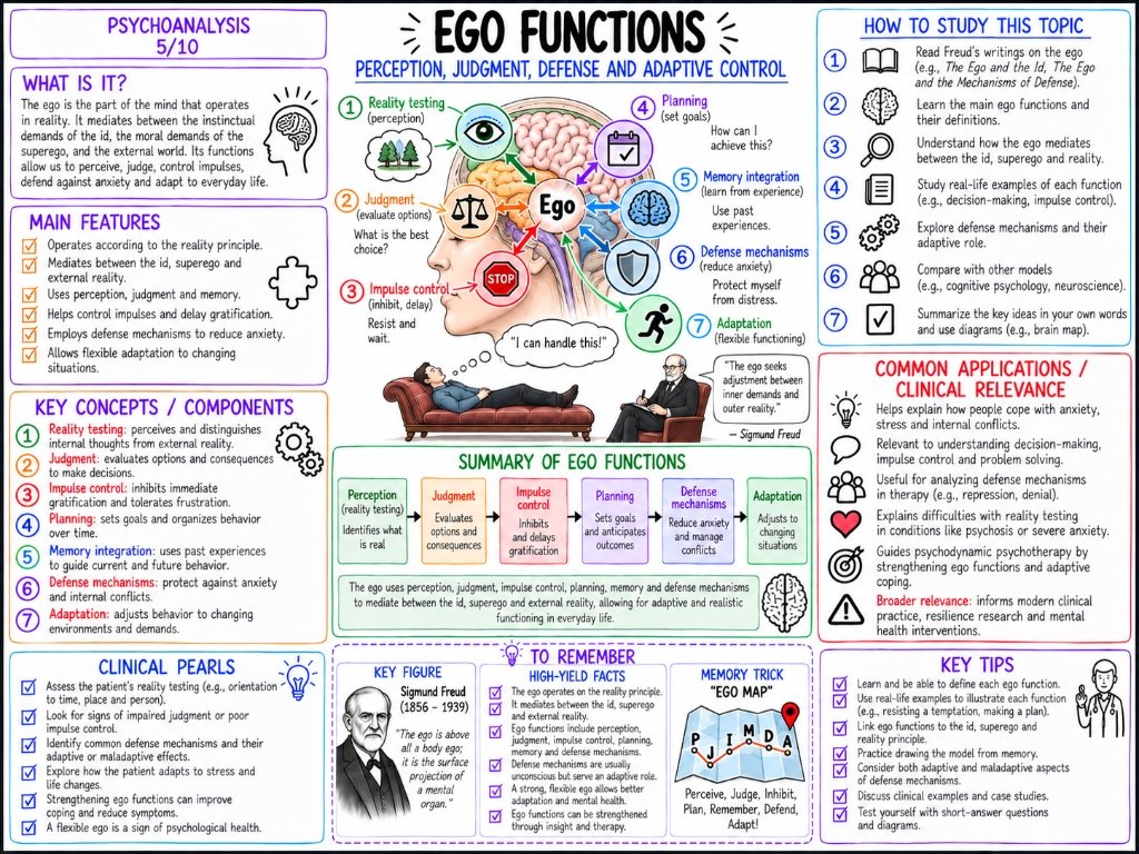 Ego Functions β Perception, Judgment, Defense and Adaptive Control